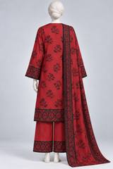 Zeen Scarlet printed khaddar 3 piece suit for women by Zeen Pret – view 3