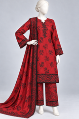 Zeen Scarlet printed khaddar 3 piece suit for women by Zeen Pret – view 4