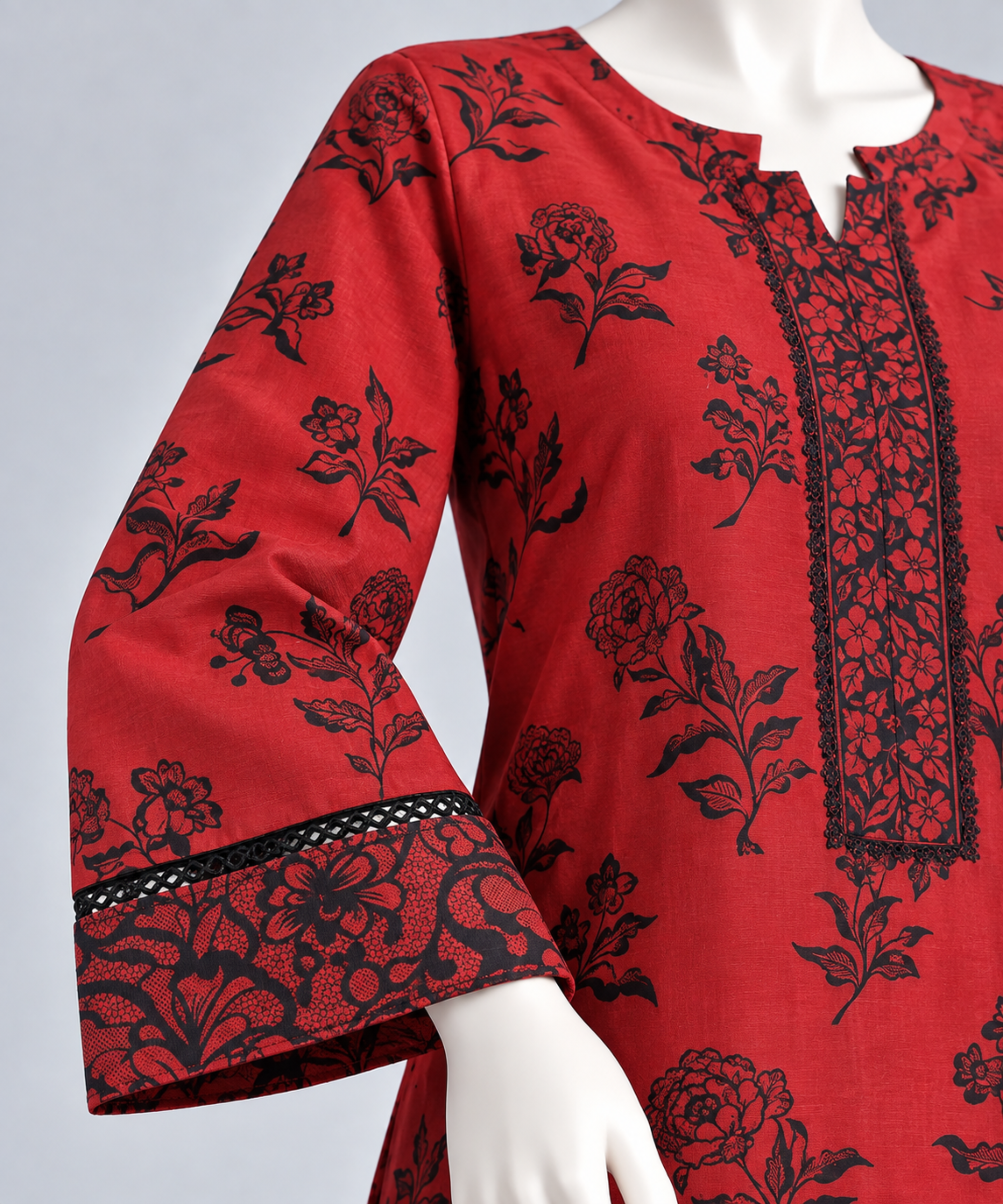 Zeen Scarlet printed khaddar 3 piece suit for women by Zeen Pret – view 5