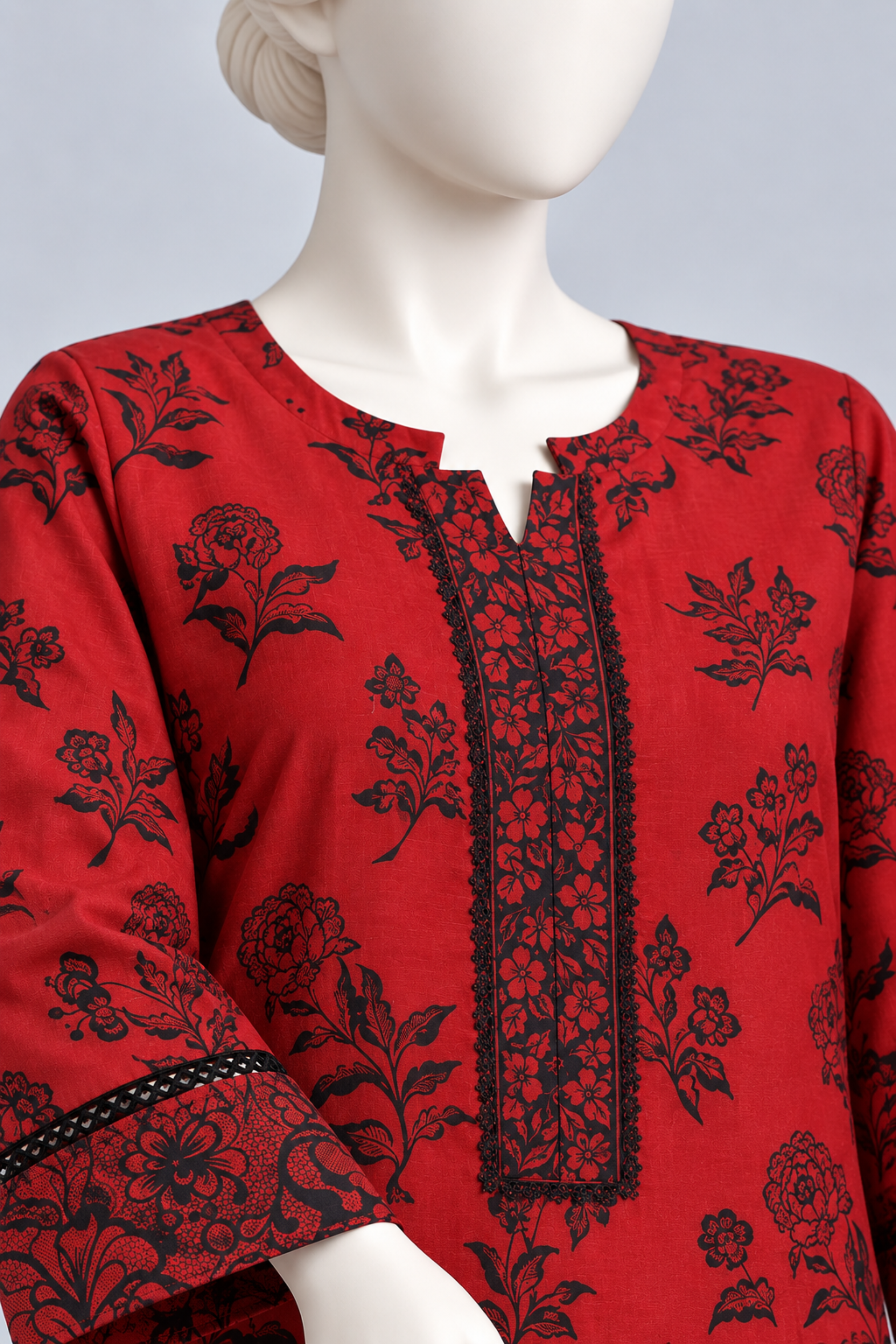 Zeen Scarlet printed khaddar 3 piece suit for women by Zeen Pret – view 6