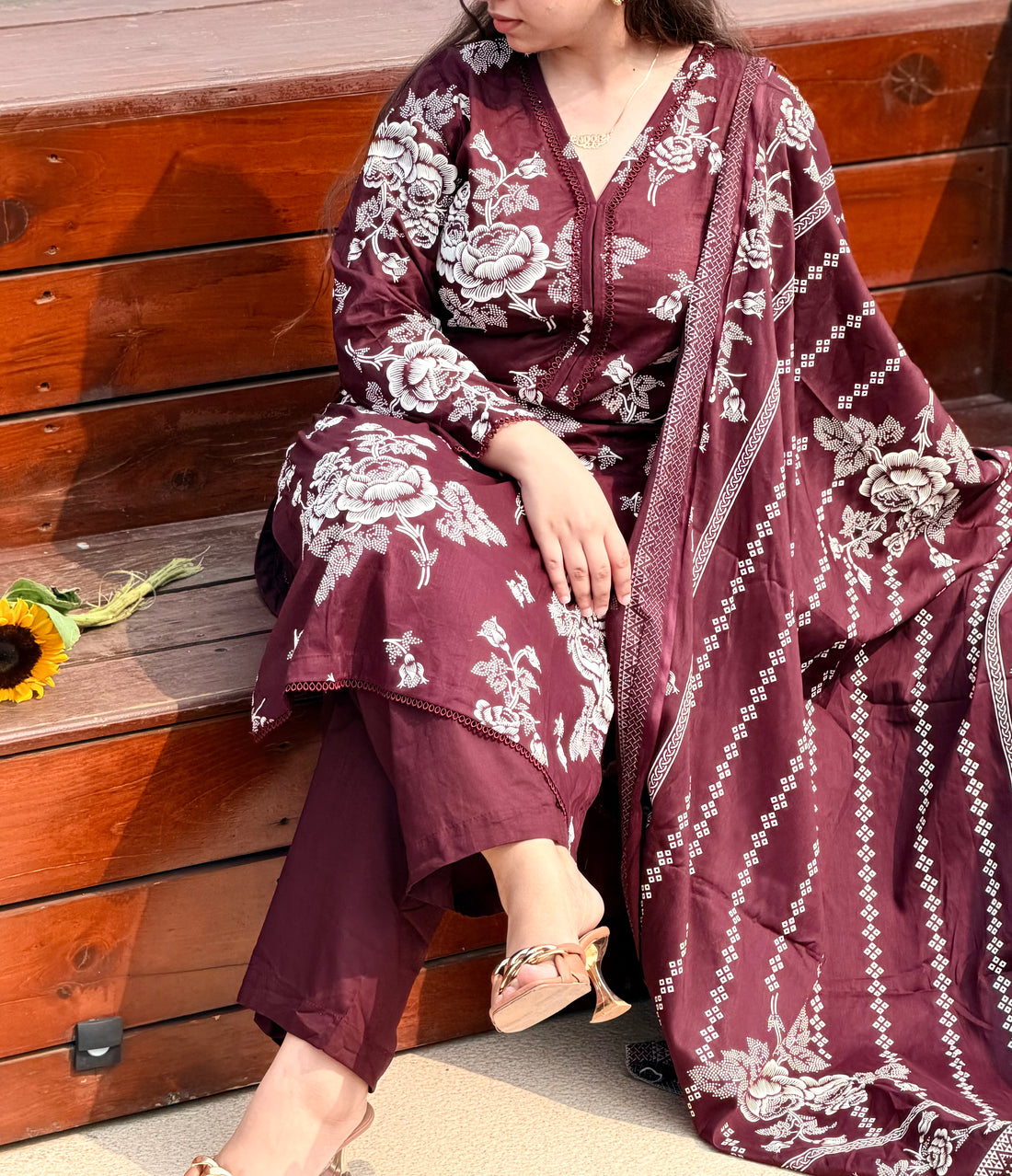 Floral Maroon