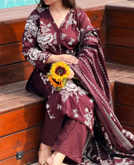 Floral Maroon