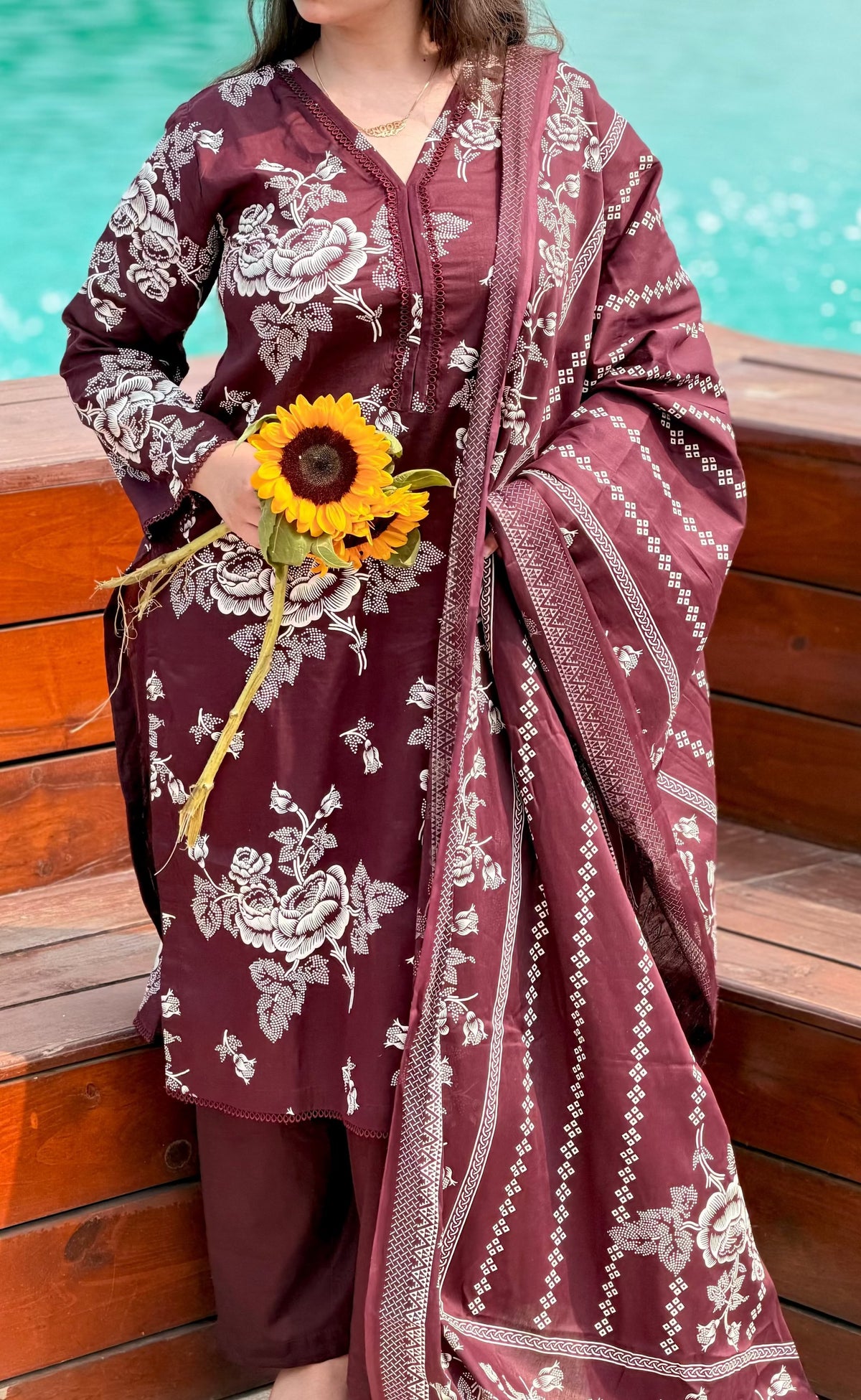 Floral Maroon